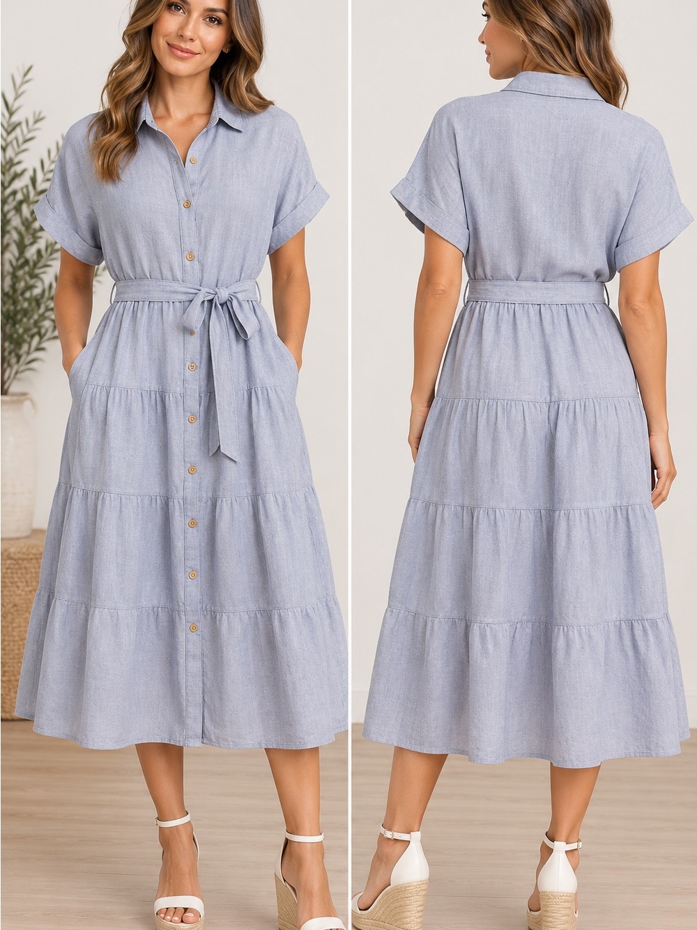 Cynthia Rowley 100% linen button up dress